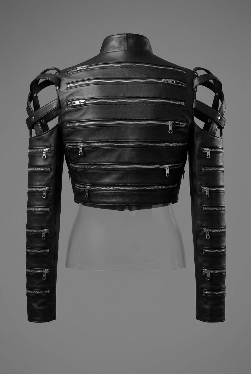 Dea Denime leather bolero biker jacket Dea Denime leather bolero biker jacket