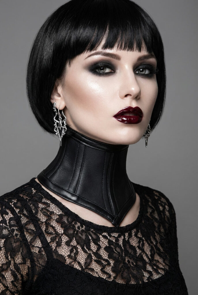 Uralia leather neck corset by studio tanjas croatia